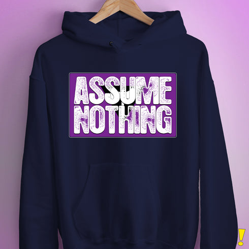 Assume Nothing Lesbian Labrys Pride Flag Hoodie - Navy
